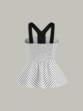 Striped Peplum Top with Contrast Straps